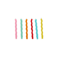 Multicolor wavy birthday candles spiral design for celebrations from Parte Haus party supply store in Bethesda Maryland