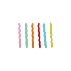Multicolor wavy birthday candles spiral design for celebrations from Parte Haus party supply store in Bethesda Maryland