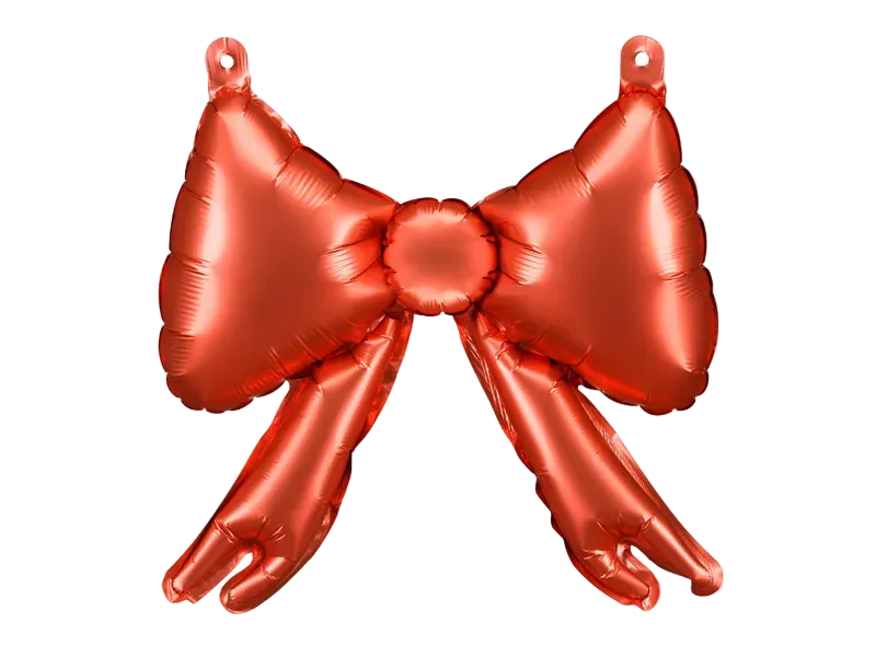Red Party Bow Foil Balloon, 10in