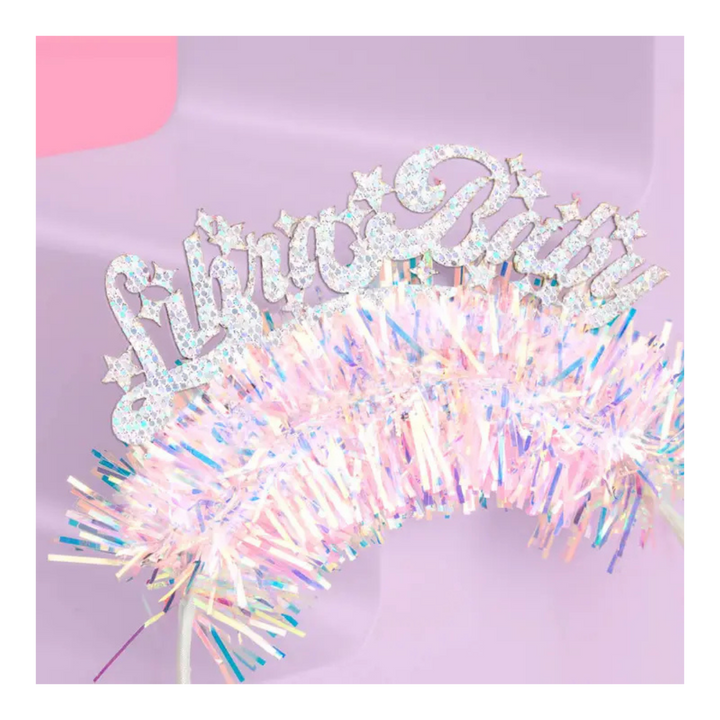Iridescent "Libra Baby" Glitter  Fringe Headband