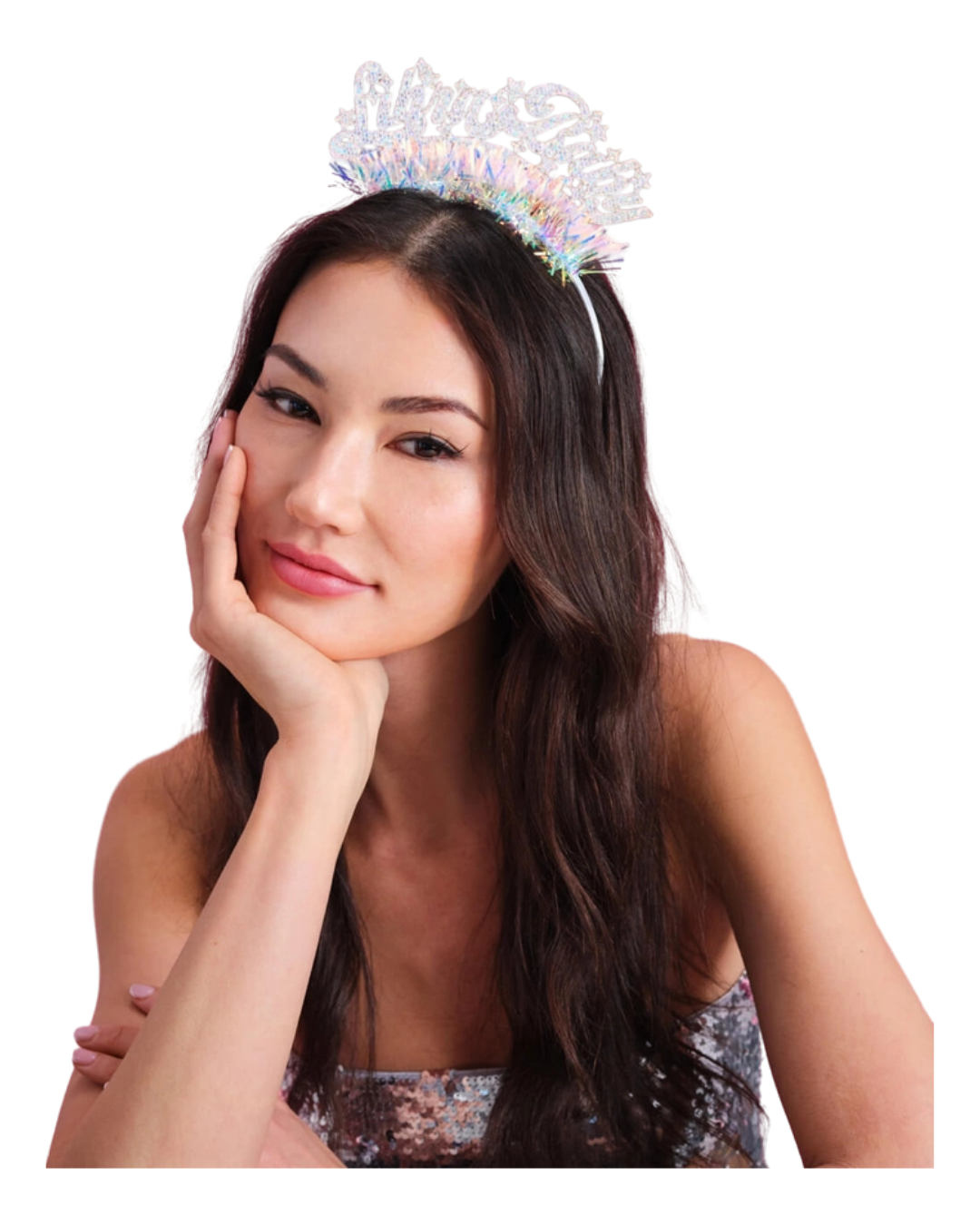Iridescent "Libra Baby" Glitter  Fringe Headband
