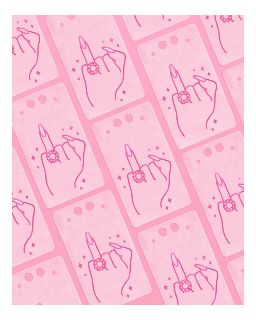 Pink Ring Finger Bachelorette Party Drink Pouches