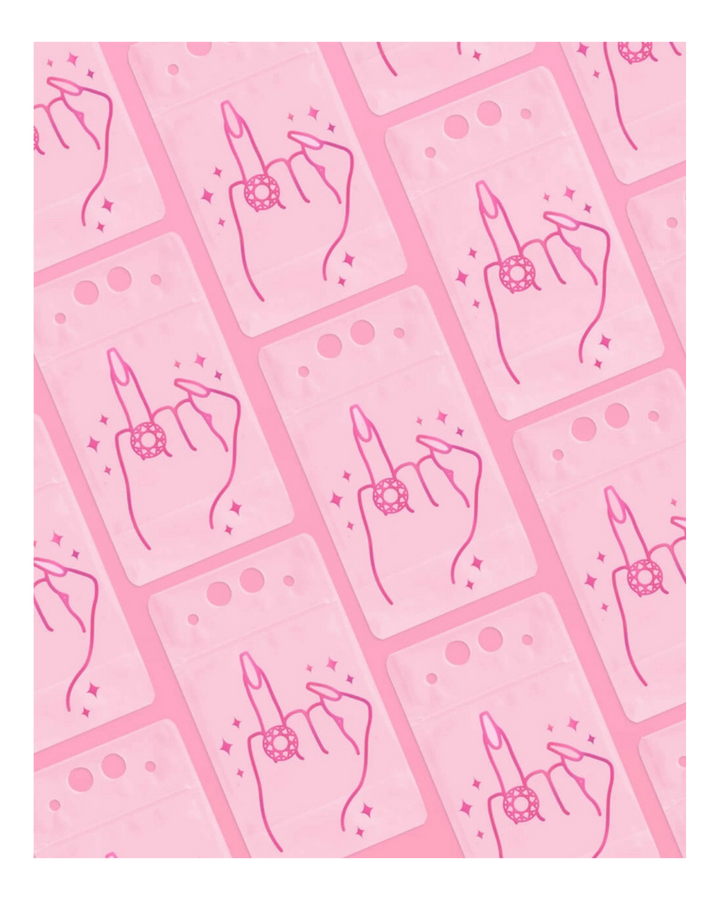 Pink Ring Finger Bachelorette Party Drink Pouches