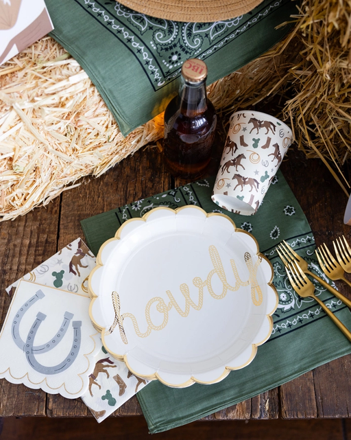 Brown and White Horse Themed Dinner Napkins
