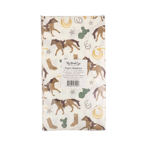Brown and White Horse Themed Dinner Napkins