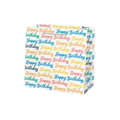 Multicolor script large gift bag with Happy Birthday text birthday theme from Parte Haus party supply store in Bethesda Maryland