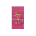 Pink guest napkin with gold Happy Friendsgiving text Friendsgiving theme from Parte Haus party supply store in Bethesda MD.