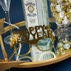 Gold Happy New Year glasses fun party accessory for New Year celebration from Parte Haus party supply store in Bethesda Maryland