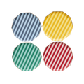 Blue yellow green red striped large plates Harry Potter theme from Parte Haus party supply store in Bethesda MD