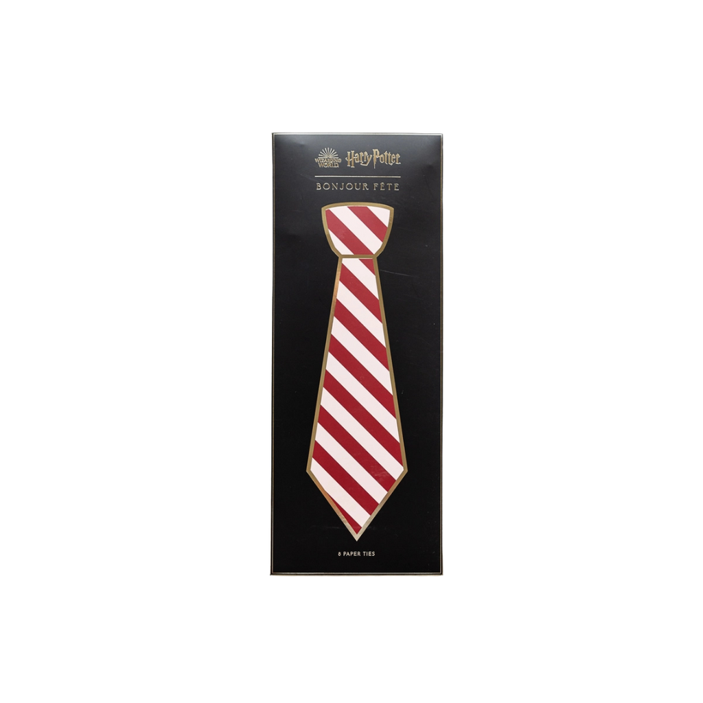 Red and white striped paper tie Harry Potter theme party decor from Parte Haus party supply store in Bethesda Maryland