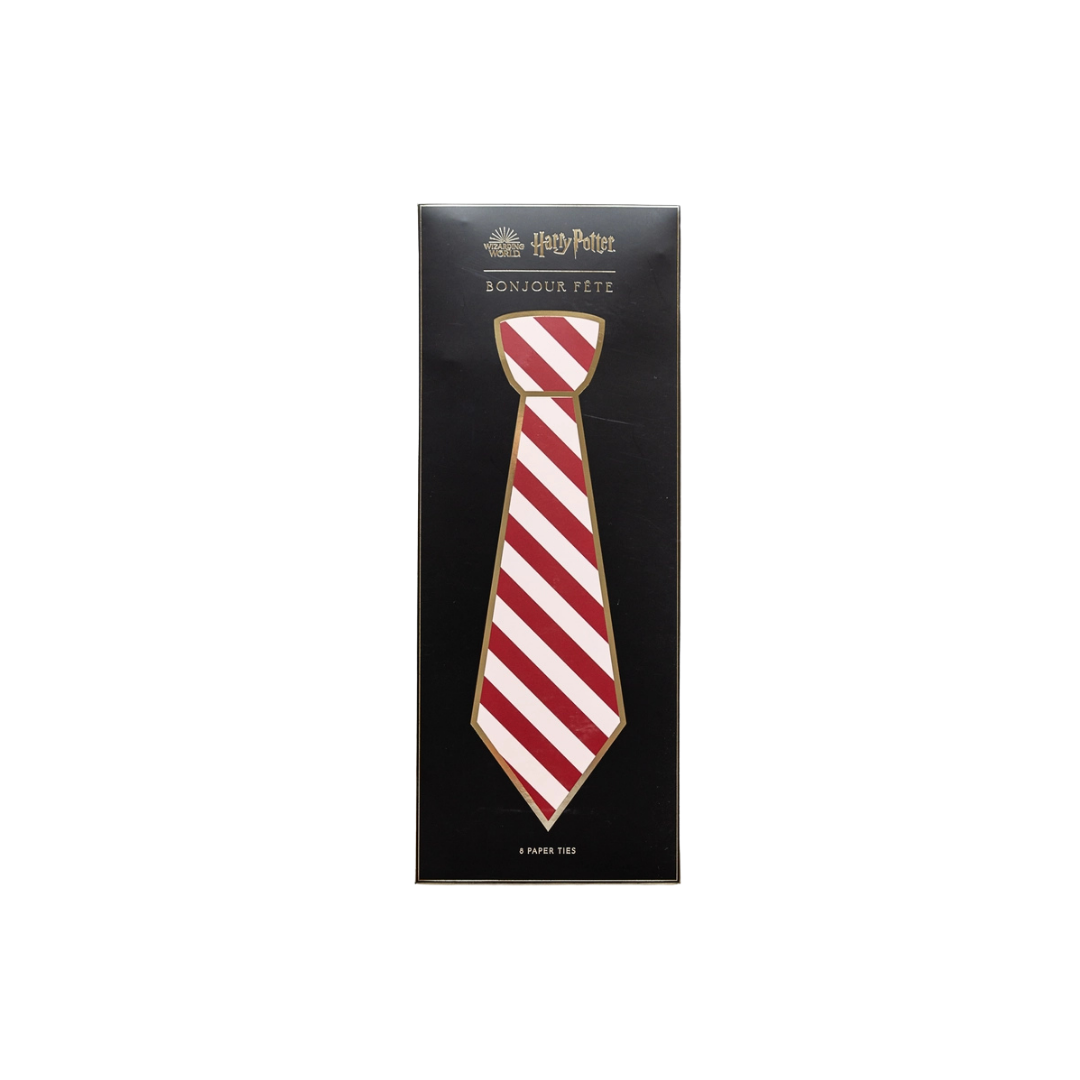 Red and white striped paper tie Harry Potter theme party decor from Parte Haus party supply store in Bethesda Maryland