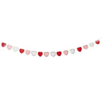 Red pink and white heart garland paper banner for Valentine's Day from Parte Haus party supply store in Bethesda Maryland