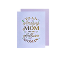 Purple and gold Mother’s Day card with floral accents for mom from Parte Haus party supply store in Bethesda Maryland