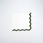 White green scallop cocktail napkin with festive edge holiday decor from Parte Haus party supply store in Bethesda MD