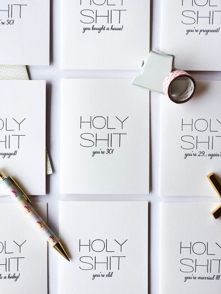 Holy Shit Anniversary - Letterpress Anniversary Card