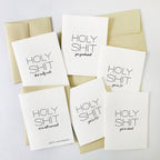 White letterpress anniversary cards with bold text for funny occasions from Parte Haus party supply store in Bethesda MD