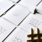 White letterpress anniversary card with bold text funny birthday theme from Parte Haus party supply store in Bethesda MD.