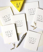 White letterpress funny greeting cards with bold text for celebrations from Parte Haus party supply store in Bethesda MD