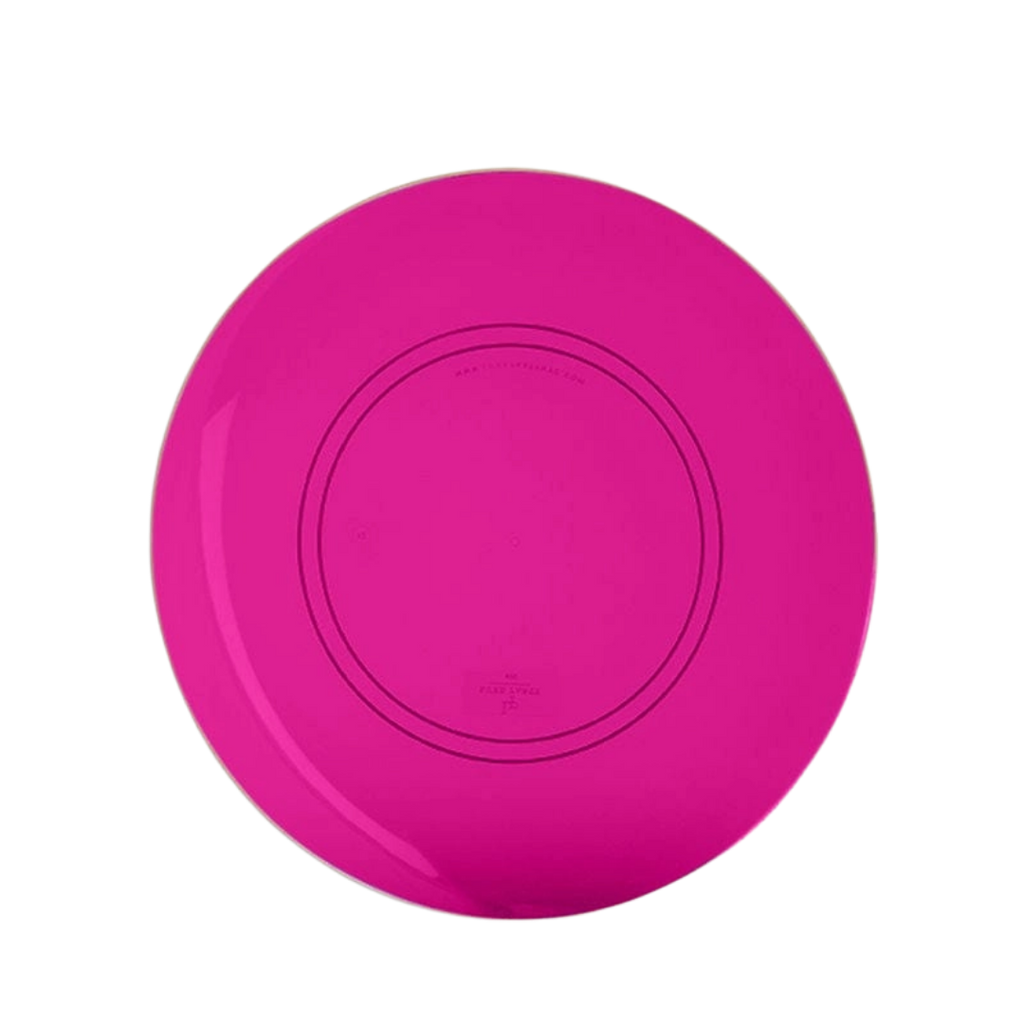 Transparent Hot Pink Reusable Plates - 2 Sizes