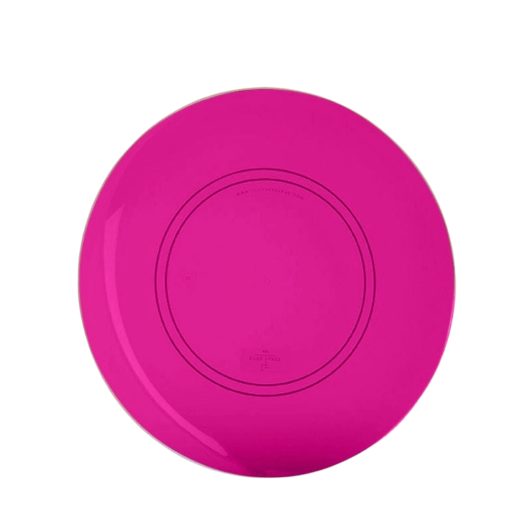 Transparent Hot Pink Reusable Plates - 2 Sizes