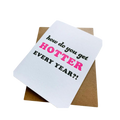 White and pink letterpress birthday card with bold text for birthday from Parte Haus party supply store in Bethesda MD