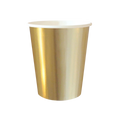 Gold paper cup with shiny finish for celebration from Parte Haus party supply store in Bethesda MD