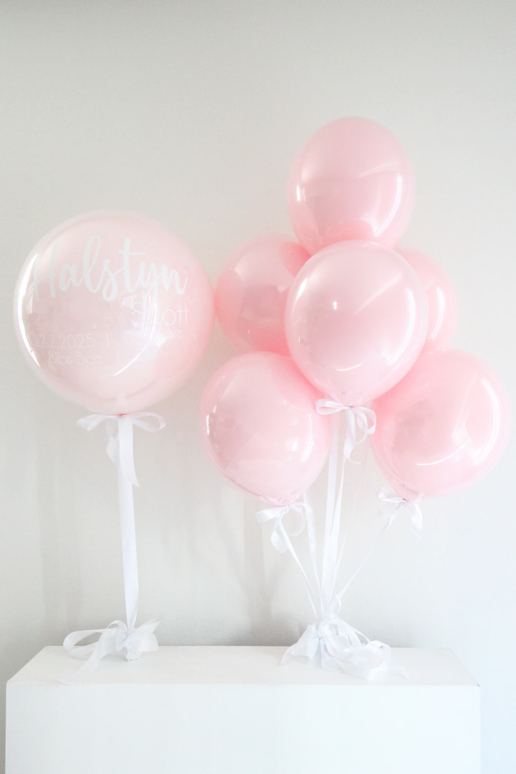 Classic Pink Party Personalized Balloons