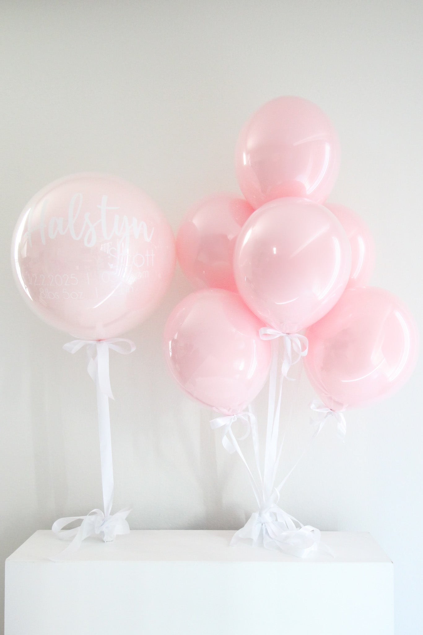 Classic Pink Party Personalized Balloons