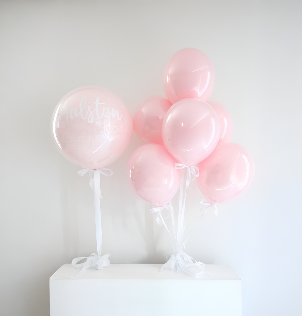 Classic Pink Party Personalized Balloons