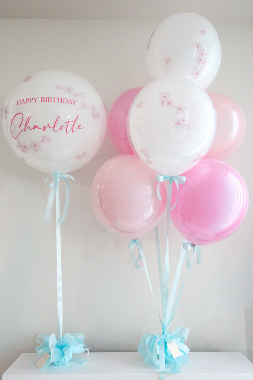 Cherry Blossom Romance Personalized Balloons