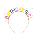 Colorful birthday girl headband with confetti detail birthday theme from Parte Haus party supply store in Bethesda MD