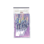 Iridescent party whistles with shiny metallic look for birthday celebration from Parte Haus party supply store in Bethesda MD