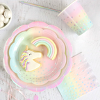 Iridescent pastel straws with a rainbow shine for unicorn birthday from Parte Haus party supply store in Bethesda MD