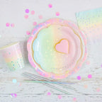 Iridescent pastel straws with silver sheen for birthday or celebration from Parte Haus party supply store in Bethesda MD