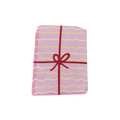 Pink Joy Petite Napkin with wavy lines and red bow birthday from Parte Haus party supply store in Bethesda MD