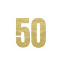 Gold jumbo number 50 shaped napkin for 50th birthday from Parte Haus party supply store in Bethesda Maryland