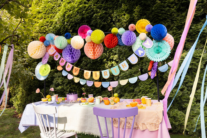 Light Blue Honeycomb Ball Backdrop