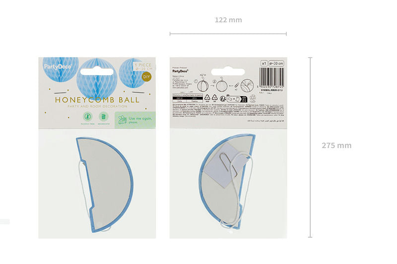 Light Blue Honeycomb Ball Backdrop