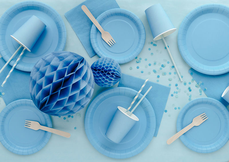 Light Blue Honeycomb Ball Backdrop