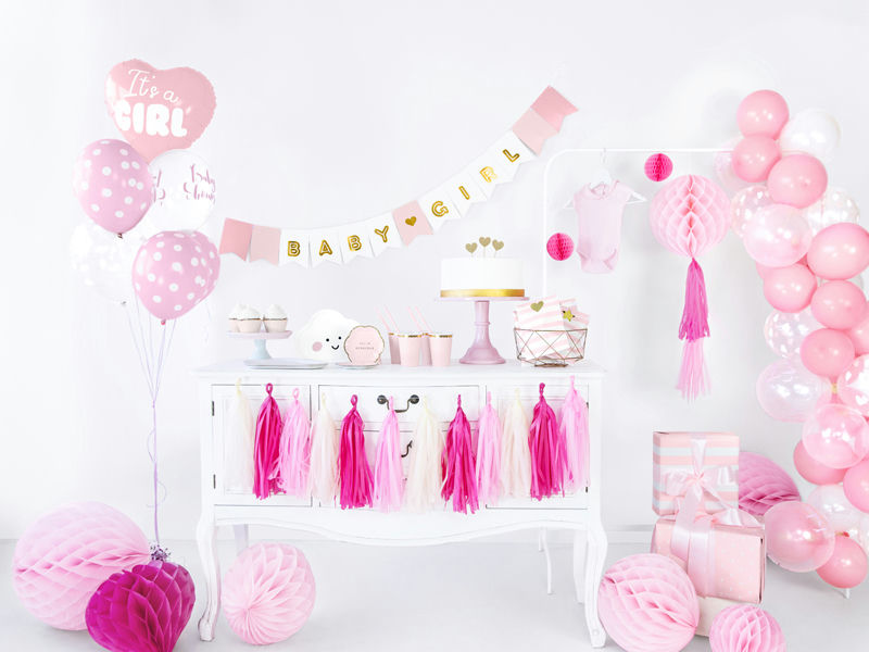Pink Honeycomb Ball Backdrop