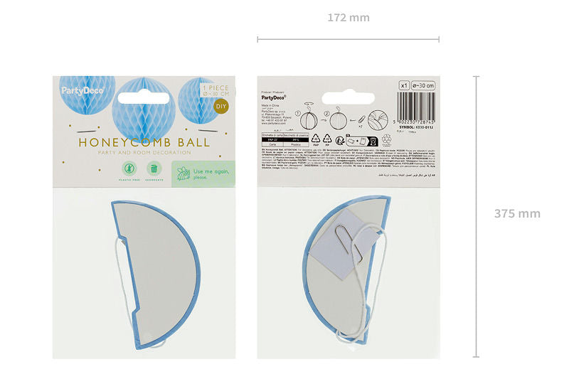 Light Blue Honeycomb Ball Backdrop
