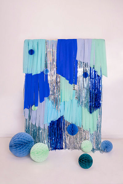 Light Blue Honeycomb Ball Backdrop