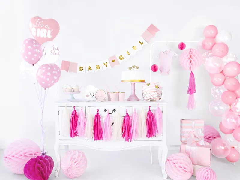 Pink Honeycomb Ball Backdrop