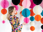Pink Honeycomb Ball Backdrop