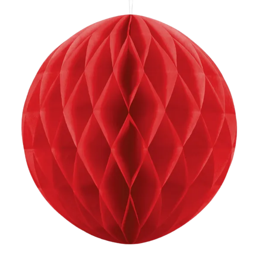 Red Honeycomb Ball Backdrop
