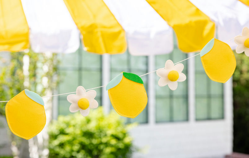 Yellow Felt Lemon Banner