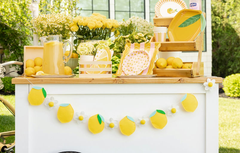 Yellow Felt Lemon Banner