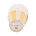 Yellow and Pink Stripe Scallop Rim Cups