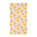 Pink Lemon Print Scalloped Edged Guest Napkins