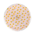 Pink and Yellow Lemon Scatter Scalloped Small Appetizer Dessert Plates